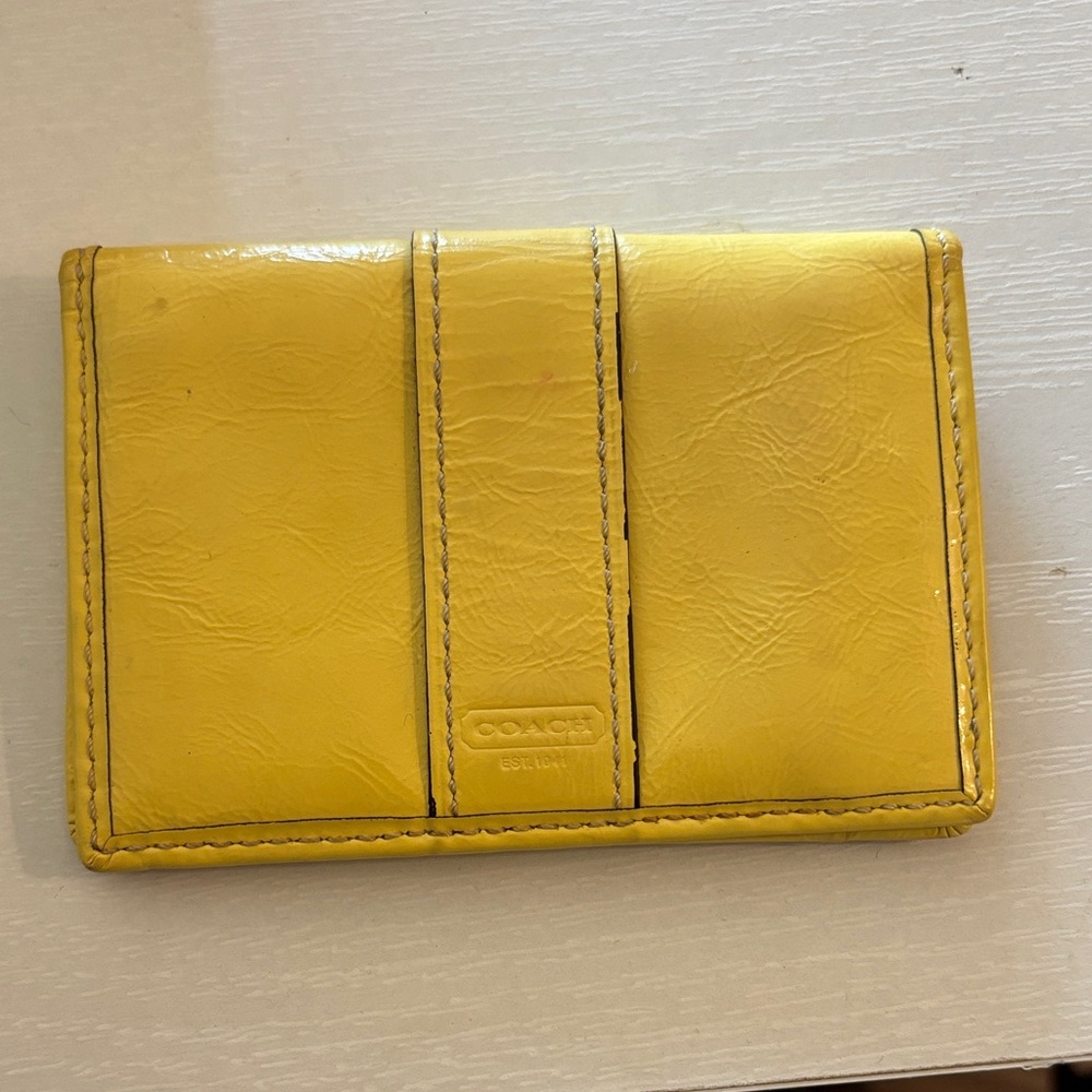 Coach slim wallet in buttery yellow